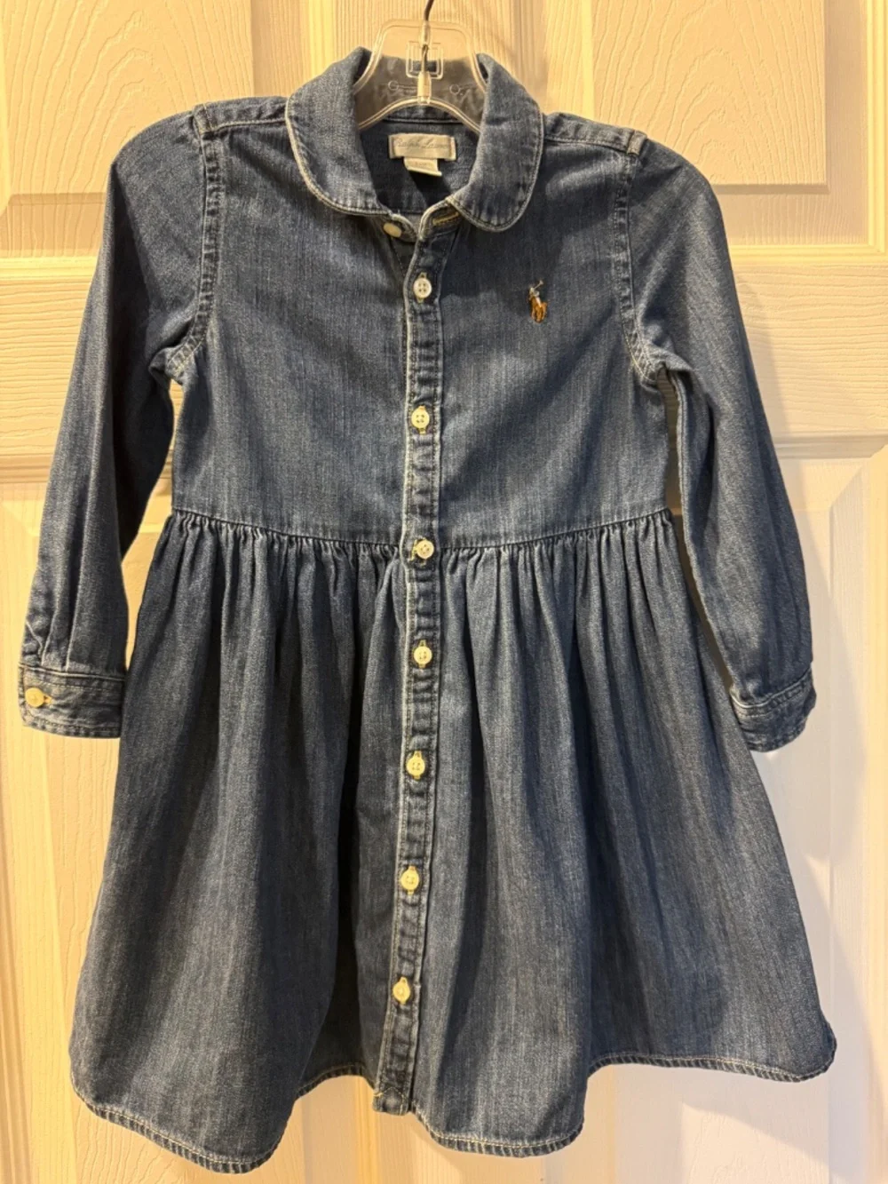 Polo Ralph Lauren Baby Girls Denim Cotton Shirtdress Size 24 Months